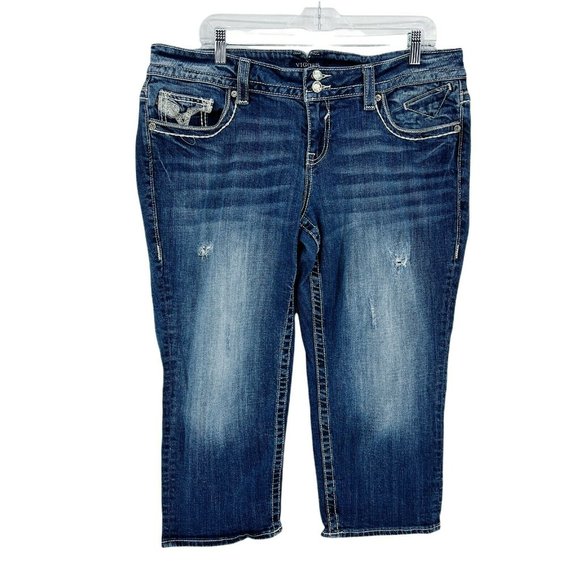 Vigoss Capri Jeans Women's Plus 18 X 21 Chelsea Stretch Denim Mid-rise Casual - Picture 2 of 12